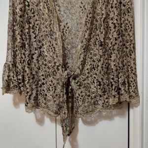 Peck & Peck Black and Gold Lace jacket